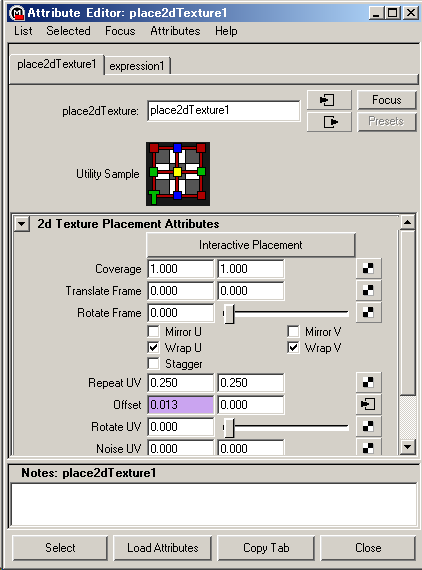 Fractal の Attribute Editor