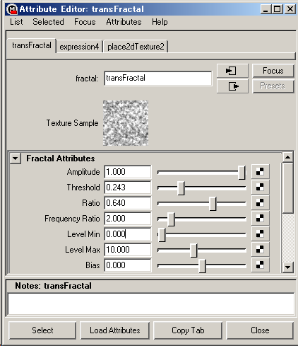 transFractal のアトリビュート