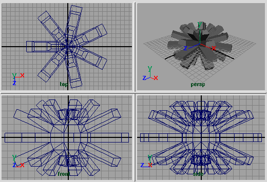 [Extrude されたポリゴンの球体]